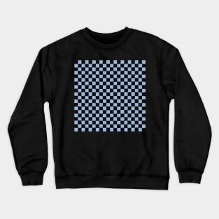 Wonky Checkerboard, Black and Light Blue Crewneck Sweatshirt